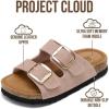 imageProject Cloud 100 Genuine Leather Kids Sandals  Non Slip and Lightweight Beach Sandals for Girls with Memory Foam Insole amp Cork Footbed Slides for Kids  Boys amp Girls Footwear Little SantoriniDusty Pink Suede