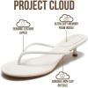 imageProject Cloud 100 Genuine Leather Kitten Heels for Women Footwear  Memory Foam Fashion Thong Heels for Women  Lightweight Summer Sandals for Womens 2026 MangoWhite