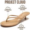 imageProject Cloud 100 Genuine Leather Kitten Heels for Women Footwear  Memory Foam Fashion Thong Heels for Women  Lightweight Summer Sandals for Womens 2026 MangoTan Leather