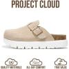 imageProject Cloud 100 Genuine Leather Platform Clogs for Women Footwear  Memory Foam Arch Support Cork Footbed Casual Shoes amp Mules for Women 2026 Benton ChunkyBeige
