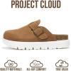 imageProject Cloud 100 Genuine Leather Platform Clogs for Women Footwear  Memory Foam Arch Support Cork Footbed Casual Shoes amp Mules for Women 2026 Benton ChunkyChestnut