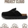 imageProject Cloud 100 Genuine Leather Platform Clogs for Women Footwear  Memory Foam Arch Support Cork Footbed Casual Shoes amp Mules for Women 2026 Benton ChunkyBlackmono