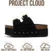 imageProject Cloud 100 Genuine Leather Platform Sandals Women  Memory Foam Insole with TwoBuckle  NonSlip and Comfortable Wedge Sandals for Women 2026 OliyBlack