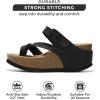 imageProject Cloud 100 Genuine Leather Platform Sandals Women  Memory Foam Womens Sandals amp Slippers Beach Essentials  Wedge for Women with Straps Mojito Black 8