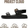 imageProject Cloud 100 Genuine Leather Platform Sandals Women Footwear  Comfortable Strappy Summer Sandals for Women 2026  Memory Foam and NonSlip Beach SlidesBlack