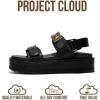 imageProject Cloud 100 Genuine Leather Platform Sandals Women Footwear  Comfortable Strappy Summer Sandals for Women 2026  Memory Foam and NonSlip Beach SlidesHigh Platform Black