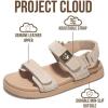 imageProject Cloud 100 Genuine Leather Platform Sandals Women Footwear  Comfortable Strappy Summer Sandals for Women 2026  Memory Foam and NonSlip Beach SlidesNude