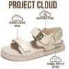 imageProject Cloud 100 Genuine Leather Platform Sandals Women Footwear  Comfortable Strappy Summer Sandals for Women 2026  Memory Foam and NonSlip Beach SlidesBeige