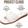 imageProject Cloud 100 Genuine Leather Sandals for Women 2026  Fashion Flat Womens Sandals with Memory Foam Insole Slides Sandals Women Footwear  Mules Womens Sandals JannelWhite