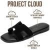 imageProject Cloud 100 Genuine Leather Sandals for Women 2026  Fashion Flat Womens Sandals with Memory Foam Insole Slides Sandals Women Footwear  Mules Womens Sandals JannelBlack Suede