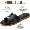imageProject Cloud 100 Genuine Leather Sandals for Women 2026  Fashion Flat Womens Sandals with Memory Foam Insole Slides Sandals Women Footwear  Mules Womens Sandals JannelBlack