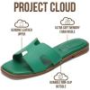 imageProject Cloud 100 Genuine Leather Sandals for Women 2026  Fashion Flat Womens Sandals with Memory Foam Insole Slides Sandals Women Footwear  Mules Womens Sandals JannelEmerald Green