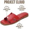 imageProject Cloud 100 Genuine Leather Sandals for Women 2026  Fashion Flat Womens Sandals with Memory Foam Insole Slides Sandals Women Footwear  Mules Womens Sandals JannelRed