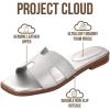 imageProject Cloud 100 Genuine Leather Sandals for Women 2026  Fashion Flat Womens Sandals with Memory Foam Insole Slides Sandals Women Footwear  Mules Womens Sandals JannelSilver