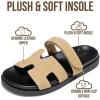 imageProject Cloud 100 Genuine Leather Sandals for Women Footwear  Stylish Womens Sandals with Plush amp Soft Insole  NonSlip and WaterResistant Beach Sandals Slides for Women MayvyBeige Leather