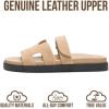 imageProject Cloud 100 Genuine Leather Sandals for Women Footwear  Stylish Womens Sandals with Plush amp Soft Insole  NonSlip and WaterResistant Beach Sandals Slides for Women MayvyBeige Sable
