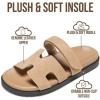 imageProject Cloud 100 Genuine Leather Sandals for Women Footwear  Stylish Womens Sandals with Plush amp Soft Insole  NonSlip and WaterResistant Beach Sandals Slides for Women MayvyBeige Sable