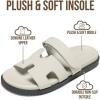 imageProject Cloud 100 Genuine Leather Sandals for Women Footwear  Stylish Womens Sandals with Plush amp Soft Insole  NonSlip and WaterResistant Beach Sandals Slides for Women MayvyLight Grey