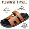 imageProject Cloud 100 Genuine Leather Sandals for Women Footwear  Stylish Womens Sandals with Plush amp Soft Insole  NonSlip and WaterResistant Beach Sandals Slides for Women MayvyCognac