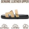 imageProject Cloud 100 Genuine Leather Sandals for Women Footwear  Stylish Womens Sandals with Plush amp Soft Insole  NonSlip and WaterResistant Beach Sandals Slides for Women MayvyBeige Leather