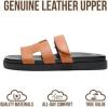 imageProject Cloud 100 Genuine Leather Sandals for Women Footwear  Stylish Womens Sandals with Plush amp Soft Insole  NonSlip and WaterResistant Beach Sandals Slides for Women MayvyCognac