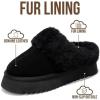 imageProject Cloud 100 Genuine Leather Slippers for Women Footwear  Memory Foam Clogs and Mules for Women 2026  Non Slip and Lightweight Fur Slippers VikiBlack  Snowy