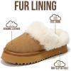 imageProject Cloud 100 Genuine Leather Slippers for Women Footwear  Memory Foam Clogs and Mules for Women 2026  Non Slip and Lightweight Fur Slippers VikiChestnut  Snowy