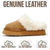 imageProject Cloud 100 Genuine Leather Slippers for Women Footwear  Memory Foam Clogs and Mules for Women 2026  Non Slip and Lightweight Fur Slippers VikiChestnut  Snowy
