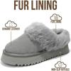 imageProject Cloud 100 Genuine Leather Slippers for Women Footwear  Memory Foam Clogs and Mules for Women 2026  Non Slip and Lightweight Fur Slippers VikiGrey  Snowy