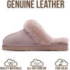 imageProject Cloud 100 Genuine Leather Slippers for Women Footwear with Genuine Fur Lining Womens Clogs amp Mule  NonSlip IndoorOutdoor Scuff Womens Slippers with Memory Foam InsoleDusty Pink Suede