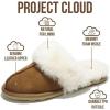 imageProject Cloud 100 Genuine Leather Slippers for Women Footwear with Genuine Fur Lining Womens Clogs amp Mule  NonSlip IndoorOutdoor Scuff Womens Slippers with Memory Foam InsoleScuffchestnut