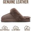 imageProject Cloud 100 Genuine Leather Slippers for Women Footwear with Genuine Fur Lining Womens Clogs amp Mule  NonSlip IndoorOutdoor Scuff Womens Slippers with Memory Foam InsoleTaupe