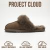 imageProject Cloud 100 Genuine Leather Slippers for Women Footwear with Genuine Fur Lining Womens Clogs amp Mule  NonSlip IndoorOutdoor Scuff Womens Slippers with Memory Foam InsoleScufftaupe