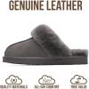 imageProject Cloud 100 Genuine Leather Slippers for Women Footwear with Genuine Fur Lining Womens Clogs amp Mule  NonSlip IndoorOutdoor Scuff Womens Slippers with Memory Foam InsoleFrost Suede