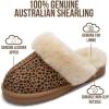 imageProject Cloud 100 Genuine Leather Slippers for Women Footwear with Genuine Fur Lining Womens Clogs amp Mule  NonSlip IndoorOutdoor Scuff Womens Slippers with Memory Foam InsoleDark Brown Leopard Suede