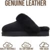 imageProject Cloud 100 Genuine Leather Slippers for Women Footwear with Genuine Fur Lining Womens Clogs amp Mule  NonSlip IndoorOutdoor Scuff Womens Slippers with Memory Foam InsoleBlack