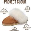 imageProject Cloud 100 Genuine Leather Slippers for Women Footwear with Genuine Fur Lining Womens Clogs amp Mule  NonSlip IndoorOutdoor Scuff Womens Slippers with Memory Foam InsoleScuff Furchestnut