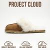 imageProject Cloud 100 Genuine Leather Slippers for Women Footwear with Genuine Fur Lining Womens Clogs amp Mule  NonSlip IndoorOutdoor Scuff Womens Slippers with Memory Foam InsoleScuffchestnut
