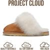 imageProject Cloud 100 Genuine Leather Slippers for Women Footwear with Genuine Fur Lining Womens Clogs amp Mule  NonSlip IndoorOutdoor Scuff Womens Slippers with Memory Foam InsoleScuff Furchestnut