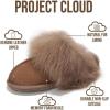imageProject Cloud 100 Genuine Leather Slippers for Women Footwear with Genuine Fur Lining Womens Clogs amp Mule  NonSlip IndoorOutdoor Scuff Womens Slippers with Memory Foam InsoleScuff Furtaupe