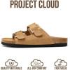 imageProject Cloud 100 Genuine Leather Womens Sandals  Lightweight Sandals for Women 2026 with Memory Foam Insole amp Natural Cork Footbed Beach Essentials Slides for Women Footwear Venita StudChestnut
