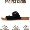 imageProject Cloud 100 Genuine Leather Womens Sandals  Plush Insole Sandals for Women 2026  Lightweight amp Non Slip Slides amp Women Footwear with Buckle BalancedBlack Suede