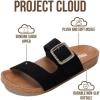 imageProject Cloud 100 Genuine Leather Womens Sandals  Plush Insole Sandals for Women 2026  Lightweight amp Non Slip Slides amp Women Footwear with Buckle BalancedBlack Suede