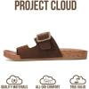 imageProject Cloud 100 Genuine Leather Womens Sandals  Plush Insole Sandals for Women 2026  Lightweight amp Non Slip Slides amp Women Footwear with Buckle BalancedWhiskey Suede