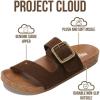 imageProject Cloud 100 Genuine Leather Womens Sandals  Plush Insole Sandals for Women 2026  Lightweight amp Non Slip Slides amp Women Footwear with Buckle BalancedWhiskey Suede