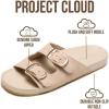 imageProject Cloud 100 Genuine Leather Womens Sandals Comfortable Plush amp Soft Insole Sandals Women  NonSlip Flat Sandals for Women 2026  Lightweight Womens Slides DAINTYBeige Suede