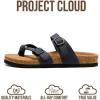 imageProject Cloud 100 Genuine Leather Womens Sandals Lightweight Womens Slides Memory Foam Insole amp Cork Footbed Sandals Women  NonSlip Beach Essentials Summer Sandals for Women 2026 LianBlack Mono Leather