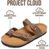 imageProject Cloud 100 Genuine Leather Womens Sandals Lightweight Womens Slides Memory Foam Insole amp Cork Footbed Sandals Women  NonSlip Beach Essentials Summer Sandals for Women 2026 LianMocha Leather