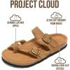imageProject Cloud 100 Genuine Leather Womens Sandals Lightweight Womens Slides Memory Foam Insole amp Cork Footbed Sandals Women  NonSlip Beach Essentials Summer Sandals for Women 2026 LianTan Distressed Leather