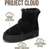 imageProject Cloud Genuine Suede Winter Boots for Women  Memory Foam Platform Nonslip Ankle Footwear  Fall Shoes 2025 FurbyBlack